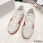 Trampki Celine Trainer Niskie sznurowane, unisex, skóra cielęca i laminowana skóra cielęca, biały/brązowy