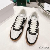 Celine Trainer Low Zapatillas con cordones Unisex Piel de becerro y piel de becerro laminada Negro/Marrón
