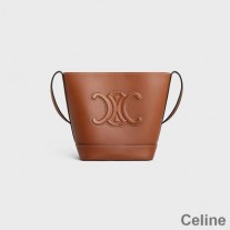 Celine Small Bucket Bag In Smooth Calfskin With Cuir Triomphe Brown