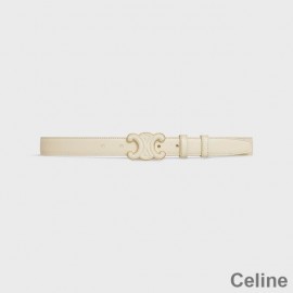 Celine Medium Cuir Triomphe Belt In Smooth Calfskin White