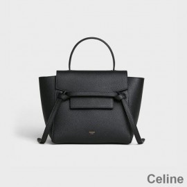 Celine Nano Belt Bag In Grained Calfskin Black