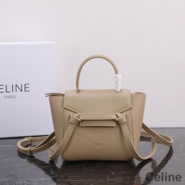 Celine Pico Belt Bag In Grained Calfskin Khaki