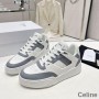 Celine CT-07 Trainer Low Lace-Up Sneakers Unisex Calfskin White/Grey