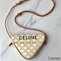 Celine Triangle Bag In Triomphe Canvas With Celine Print White
