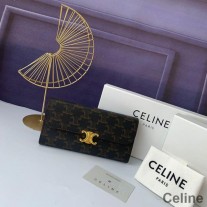 Μεγάλο δίπτυχο πορτοφόλι Σελίν σε μαύρο καμβά Triomphe
