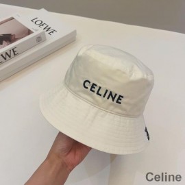 Celine hímző vödörsapka pamutból, triumfófehérrel