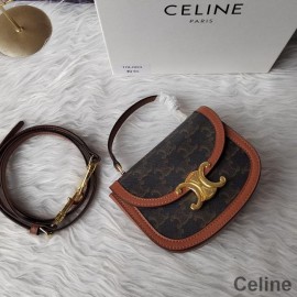 Celine Mini Besace Triomphe táska Triomphe vászon fekete/barna színben