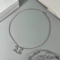 Celine Triomphe Frame grote ketting in messing zilver