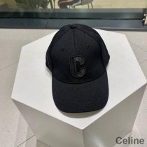 Celine Initial-baseballpet in zwart canvas