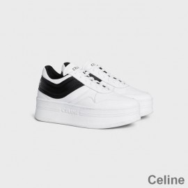 Celine Block Sportschoenen Dames Kalfsleer Met Sleehak Wit/Zwart