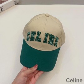 Celine Borduur College Baseballpet van katoen met Triomphe kaki/groen