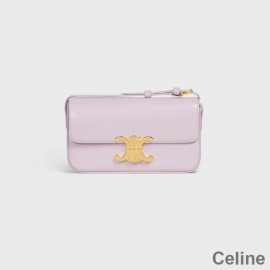 Celine schoudertas in glanzend kalfsleer roze