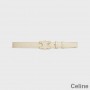 Celine Medium Cuir Triomphe-riem in glad kalfsleer wit