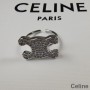 Celine Triomphe-ring met open ketting in messing met kristallen zilver