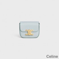 Celine Mini Crossbody-veske i skinnende kalveskinn himmelblå