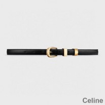 Celine Liten Western Belte I Glatt Kalveskinn Svart/Gull