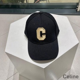 Celine Initial baseballcaps i Lerret svart/khaki