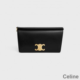 Celine Trapeze Skulderveske i skinnende svart kalveskinn