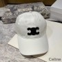 Celine Triomphe baseballcaps i bomull hvit/svart