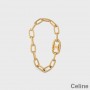 Celine Triomphe Link Armbånd I Messing Med Gull Finish Gull